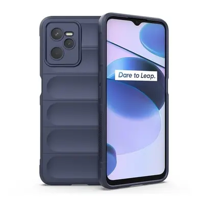 Realme C35 / Narzo 50A Prime, Szilikon tok, közepesen ütésálló, 3D minta, sötétkék