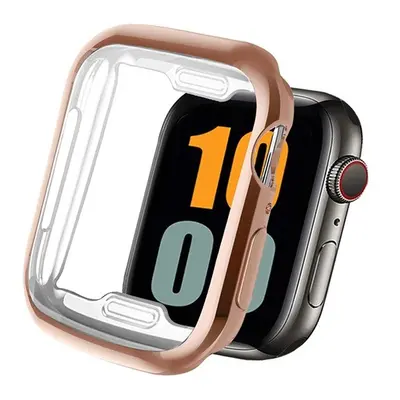 Apple Watch 7 (45mm), Szilikon védőkeret, közepesen ütésálló, szíj nélkül, vörösarany