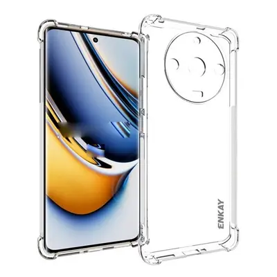 Realme 11 Pro / 11 Pro Plus, Szilikon tok, közepesen ütésálló, légpárnás sarok, Enkay, átlátszó