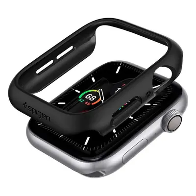 Apple Watch 4-6, SE (44mm), Műanyag védőkeret, szíj nélkül, Spigen Thin Fit, fekete