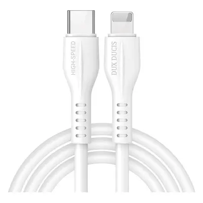 USB Type-C töltő- és adatkábel, Lightning, 100 cm, 2220 mA, törésgátlóval, gyorstöltés, PD, Dux 