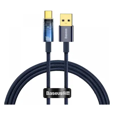 USB töltő- és adatkábel, USB Type-C, 100 cm, 6000 mA, 100W, gyorstöltés, cipőfűző minta, Baseus 