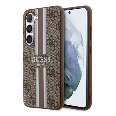 Guess 4G Printed Stripe Samsung Galaxy S23 szilikon tok, barna