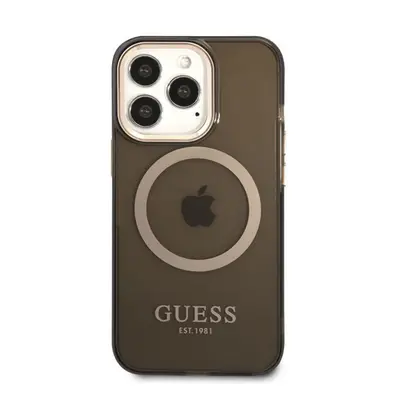 Guess Translucent MagSafe Apple iPhone 13 Pro hátlap tok, fekete