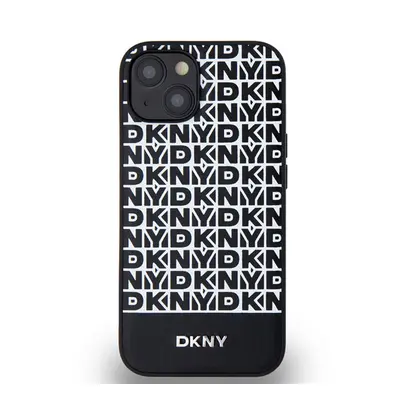 DKNY PU Leather Repeat Pattern Bottom Stripe Apple iPhone 13 Magsafe kompatibilis hátlap tok, fe