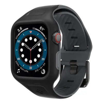 Apple Watch 4-6, SE (40mm), Szilikon védőkeret és szíj, Spigen Liquid Air Pro, fekete