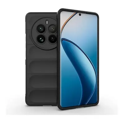 Realme 12 Pro / 12 Pro Plus, Szilikon tok, közepesen ütésálló, 3D minta, fekete