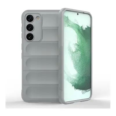 Samsung Galaxy S23 SM-S911, Szilikon tok, közepesen ütésálló, 3D minta, világosszürke