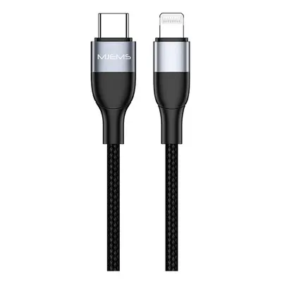 USB Type-C töltő- és adatkábel, Lightning, 120 cm, 3000 mA, 60W, gyorstöltés, PD, cipőfűző minta