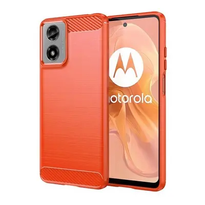 Motorola Moto G04 / G24, Szilikon tok, közepesen ütésálló, szálcsiszolt, karbon minta, piros