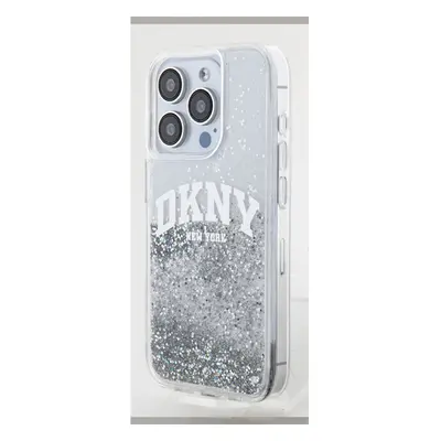 DKNY Liquid Glitter Arch Logo iPhone 15 Pro tok, átlátszó