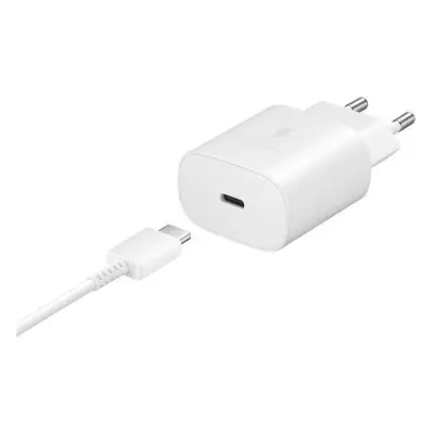 Hálózati töltő adapter, 25W, USB Type-C aljzat, USB Type-C kábellel, PD 3.0, PDO / PPS, gyorstöl