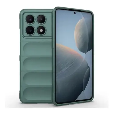 Xiaomi Redmi K70E / Poco X6 Pro 5G, Szilikon tok, közepesen ütésálló, 3D minta, sötétzöld