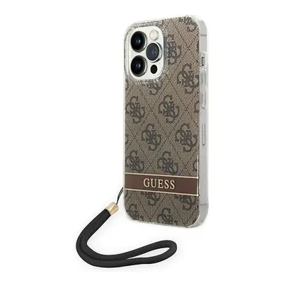 Guess 4G Print Strap Apple iPhone 14 Pro hátlap tok, barna