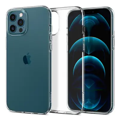 Apple iPhone 12 / 12 Pro, Szilikon tok, Spigen Liquid Crystal, átlátszó