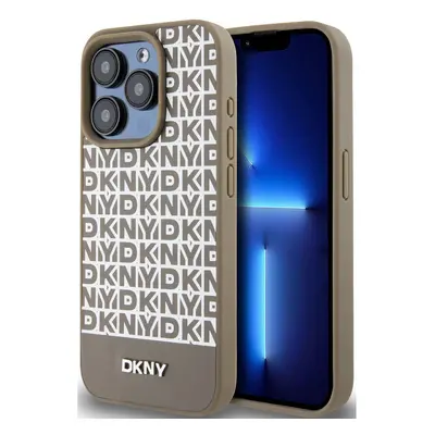 DKNY PU Leather Repeat Pattern Bottom Stripe Apple iPhone 15 Pro Max Magsafe kompatibilis hátlap