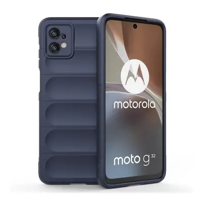 Motorola Moto G32, Szilikon tok, közepesen ütésálló, 3D minta, sötétkék