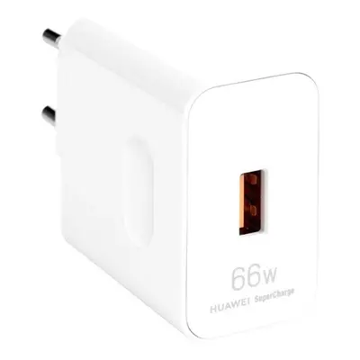 Hálózati töltő adapter, 66W, USB aljzat, PD, gyorstöltés, Huawei, fehér, gyári