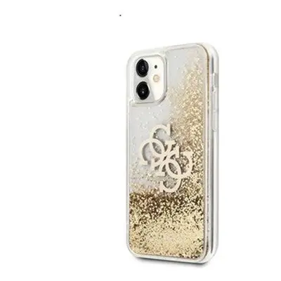 Guess TPU Big 4G Liquid Glitter Gold Apple iPhone 11 hátlap tok, átlátszó