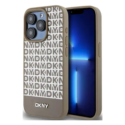 DKNY PU Leather Repeat Pattern Bottom Stripe Apple iPhone 12/12 Pro Magsafe kompatibilis hátlap 