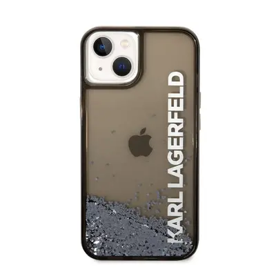 Karl Lagerfeld Liquid Glitter Elong Apple iPhone 14 hátlap tok, fekete