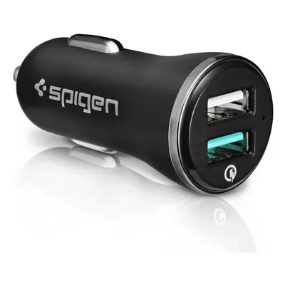 Autós töltő, Szivargyújtós töltő, 5V / 2400mA, 2 x USB aljzat, gyorstöltés, QC 3.0, LED-es, Spig