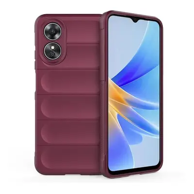 Oppo A17, Szilikon tok, közepesen ütésálló, 3D minta, bordó