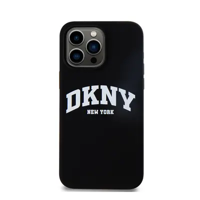 DKNY Liquid Silicone Arch Logo iPhone 14 Pro Magsafe hátlap tok, fekete