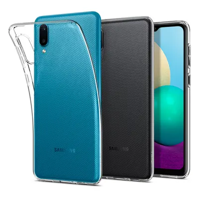 Samsung Galaxy A02 SM-A022F, Szilikon tok, Spigen Liquid Crystal, átlátszó