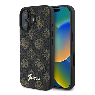 Guess Peony Script Apple iPhone 16 Plus MagSafe kompatibilis tok, fekete