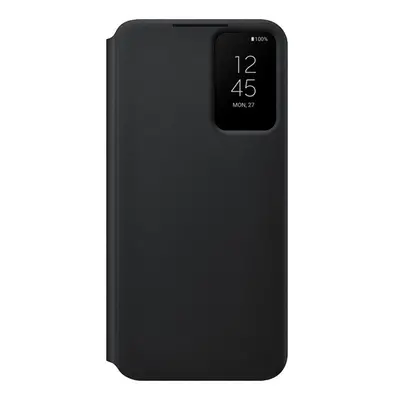 Samsung Galaxy S22 Plus 5G SM-S906, Oldalra nyíló tok, hívás mutatóval, Clear View Cover, fekete