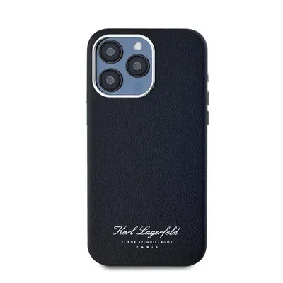 Karl Lagerfeld Grained PU Hotel RSG iPhone 15 Pro Max hátlap tok, fekete