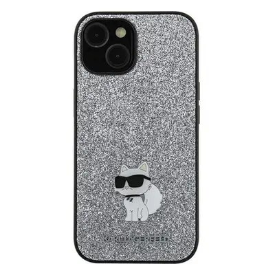 Karl Lagerfeld Fixed Glitter Choupette Logo Metal Pin Samsung Galaxy A55 hátlap tok, ezüst