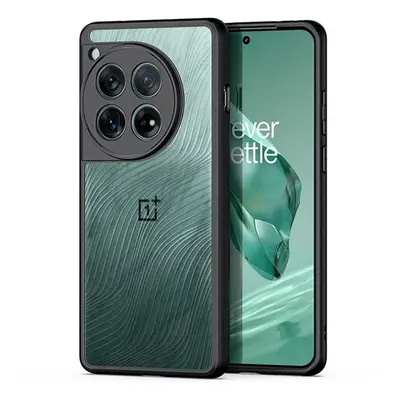 OnePlus 12, Műanyag hátlap védőtok + szilikon keret, hullám minta, Dux Ducis Aimo, áttetsző/feke