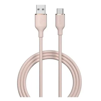 USB töltő- és adatkábel, USB Type-C, 120 cm, 2400 mA, gyorstöltés, Devia Jelly, EC629, rózsaszín