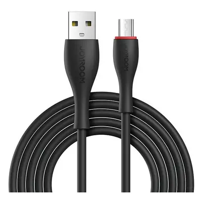 USB töltő- és adatkábel, microUSB, 100 cm, 2400 mA, törésgátlóval, gyorstöltés, Joyroom Bowling 