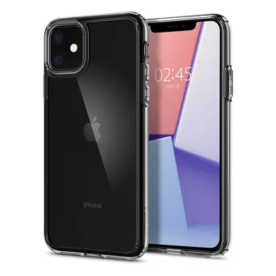 Apple iPhone 11, Műanyag hátlap védőtok + szilikon keret, Spigen Ultra Hybrid, átlátszó