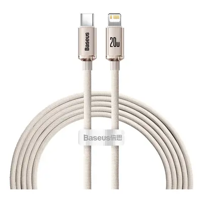 USB Type-C töltő- és adatkábel, Lightning, 200 cm, 20W, gyorstöltés, PD, cipőfűző minta, Baseus 