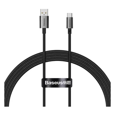 USB töltő- és adatkábel, USB Type-C, 150 cm, 6000mA, 100W, törésgátlóval, gyorstöltés, PD, QC, B