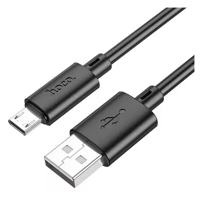 USB töltő- és adatkábel, microUSB, 100 cm, 2400 mA, gyorstöltés, PD, QC, Hoco X88 Gratified, fek