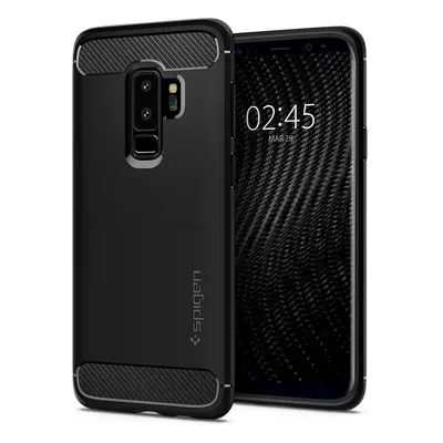 Huawei P30 Pro, TPU szilikon tok, Spigen Rugged Armor, karbon minta, fekete