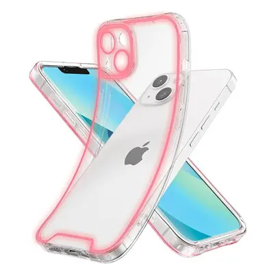 Apple iPhone 11, Szilikon tok, foszforeszkáló, sötétben világító, átlátszó/rózsaszín