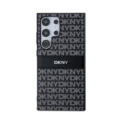 DKNY Repeat Pattern Tonal Stripe Samsung S24 Ultra hátlap tok, fekete