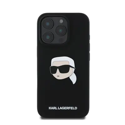 Karl Lagerfeld Liquid Silicone Karl Head MagSafe Apple iPhone 16 Pro Max hátlap tok, fekete