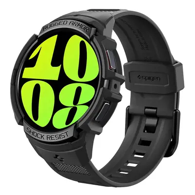 Samsung Galaxy Watch 6 (44mm) SM-R940 / R945, Szilikon védőkeret, ütésálló, szíjjal, Spigen Rugg