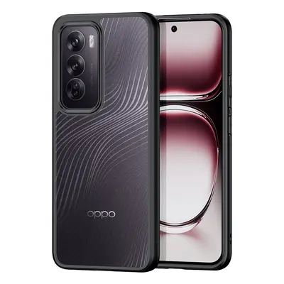 Oppo Reno12, Műanyag hátlap védőtok + szilikon keret, hullám minta, Dux Ducis Aimo, áttetsző/fek