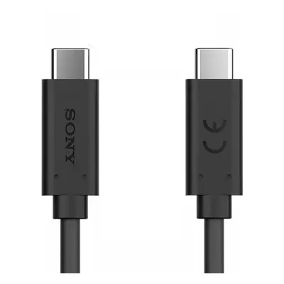 USB Type-C töltő- és adatkábel, USB Type-C, 100 cm, 5000 mA, gyorstöltés, Sony, fekete, gyári, U