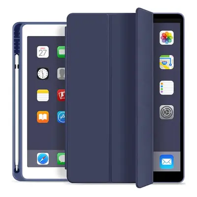 Apple iPad 10.2 (2019 / 2020 / 2021), mappa tok, Apple Pencil tartóval, Smart Case, sötétkék