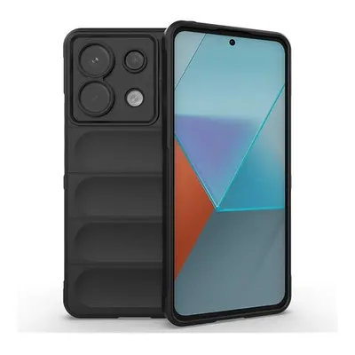 Xiaomi Redmi Note 13 Pro 5G / Poco X6 5G, Szilikon tok, közepesen ütésálló, 3D minta, fekete