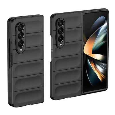 Samsung Galaxy Z Fold4 5G SM-F936B, Műanyag hátlap védőtok, közepesen ütésálló, 3D minta, fekete